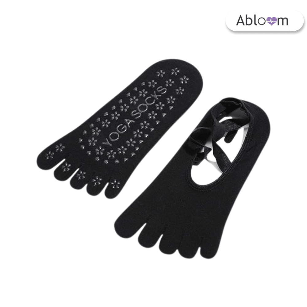 ถุงเท้าโยคะแยกนิ้ว แบบปิดนิ้วเท้า ABLOOM 0210030004019_สีดำ